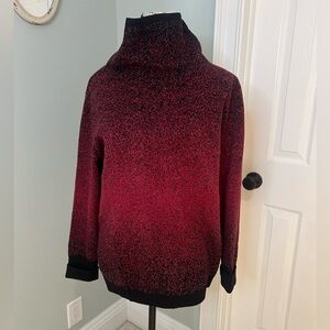 DKNY Jeans Red & Black Ombré High Neck Sweater | Like L | Like New
